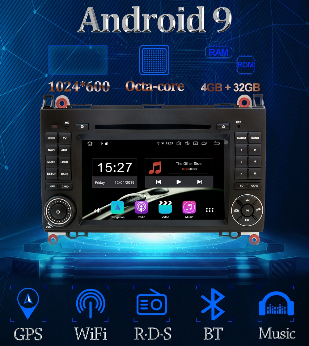 Flash Deal Owtosin Car Radio Multimedia Video Player Navigation GPS Android 9.0 For Mercedes Benz A-Class W169 B-Class W245 Sprinter Viano 2