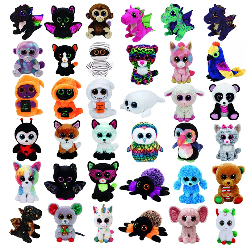 

Ty Beanie Boos Plush dolls 6" 15cm Lollipop unicorn Poodle Dog Darla dragon Leopard Pinky owl Unicorn Collection Doll toy