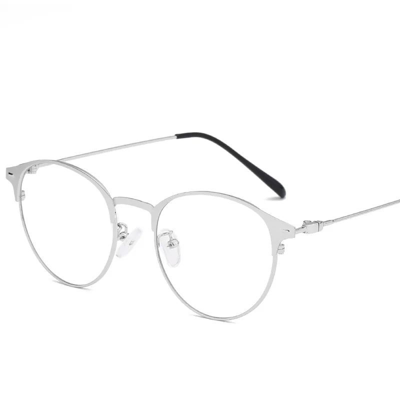 Zilead металлические круглые полуоправы для женщин и мужчин, прозрачные оптические очки, простые очки, очки для мальчиков и девочек, очки унисекс - Цвет оправы: Silver