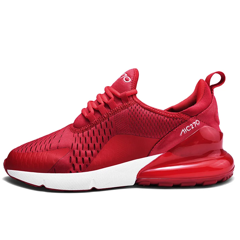 Брендовые мужские кроссовки на шнуровке; удобная спортивная обувь; уличная трендовая дышащая обувь для бега; женская обувь для бега с воздушной подушкой - Цвет: Red