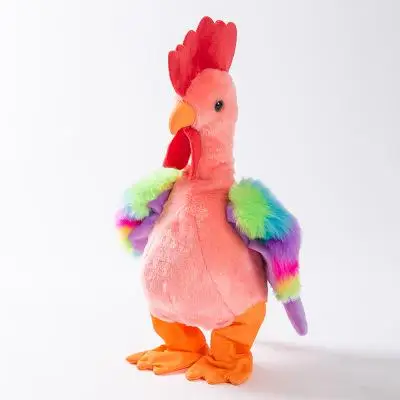 35 см цыпленок кукла Электрический плюшевый кричащий цыпленок красочные большой петух игрушка для детей куклы и мягкие забавные животные игрушки - Цвет: Розовый