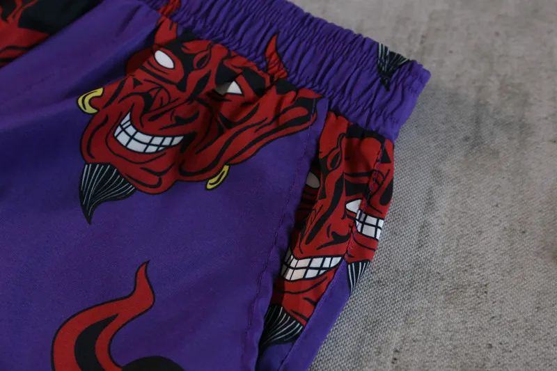 Мужские шорты с принтом Devil, уличная одежда в стиле хип-хоп, Harajuku, летние шорты с эластичной талией, мужские пляжные повседневные спортивные брендовые шорты
