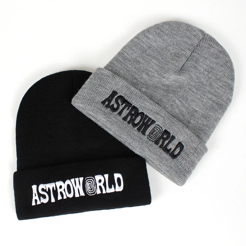 Travi$ Scott вязаная шапка ASTROWORLD Beanie с 3D вышивкой Astroworld Лыжная теплая зимняя шапка унисекс Трэвиса Скотта Skullies& Beanies