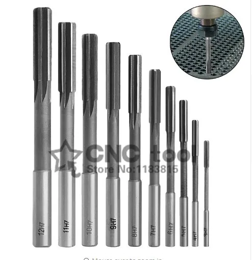 

10Pcs/Set HSS Straight Shank Chucking Reamer Milling Cutter Tool 3-12mm