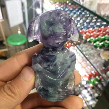 

Natural fluorite quartz hand-carved small monsters as gifts