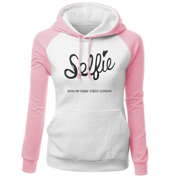 

2019 Autumn Winter Slim Hoodie For Women Brand Clothing Letter Print SELFIE Women's Sportswear Hoodies Kawaii Sweatshirt Kpop