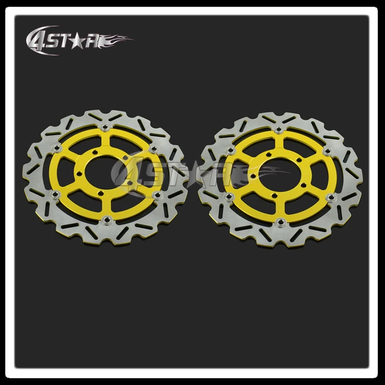 

2Pcs Gold Motorcycle Front Floating Brake Disc Rotor For ZX6R Ninja Z800 ZX10R ZX14R GTR1400 ZZR 1400 ZG1400