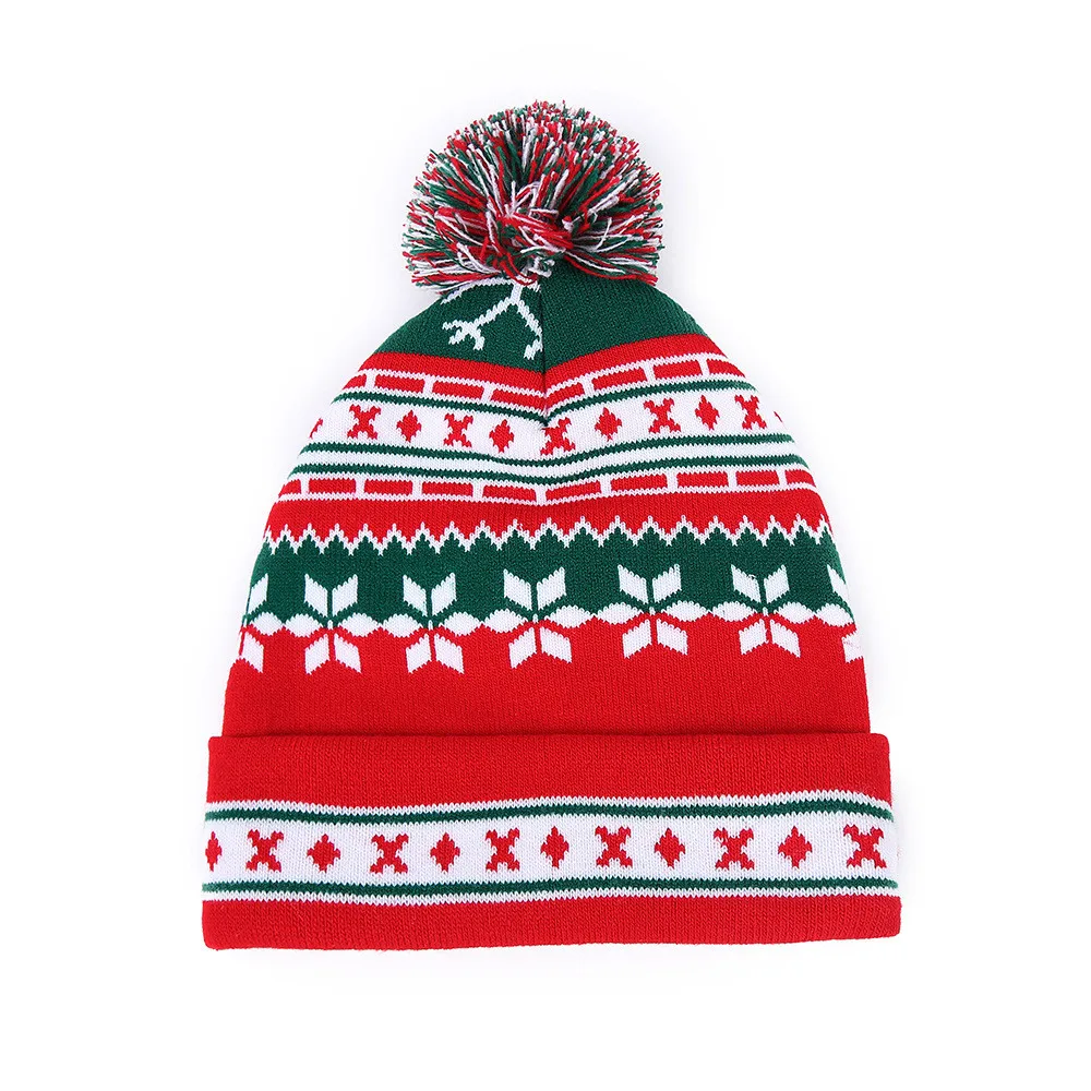 Повседневная женская шляпа рождественские переплетенные волосы шар зимняя шапка Рождественская шапка акриловая теплая вязаная Зимняя