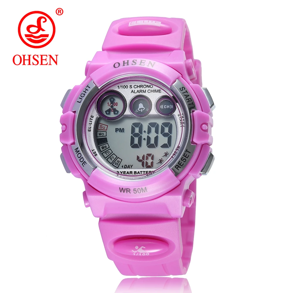 

OHSEN Brand Children Watches LED Digital Multifunctional Waterproof Wristwatches Outdoor Sport Kids Watches for Boys Girls Clock