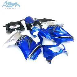 Полный комплект обтекателя Для Kawasaki Ninja 250R 2008-2013 2014 EX250 08 09-14, синего и серебряного цвета высокого качества набор обтекателей для мотоцикла