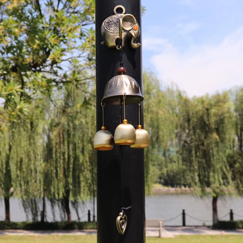 Us 13 0 1 Small Elephant Thai Style Ornaments Door Decoration Pendant Doorbell Creative Girls Bedroom Small Fresh Copper Campanula In Wind Chimes