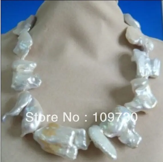 

Jewelry 0012066 HUGE 25MM AUSTRALIAN SOUTH GENUINE WHITE PEARL NECKLACE 14KGP WG