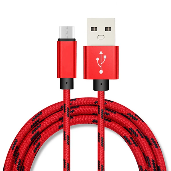 NOHON нейлоновый Micro USB кабель для зарядки и синхронизации для samsung Galaxy S7 S6 для huawei для Xiaomi Redmi 4X 4A Android Phone, быстрые кабели 2 м - Цвет: Красный