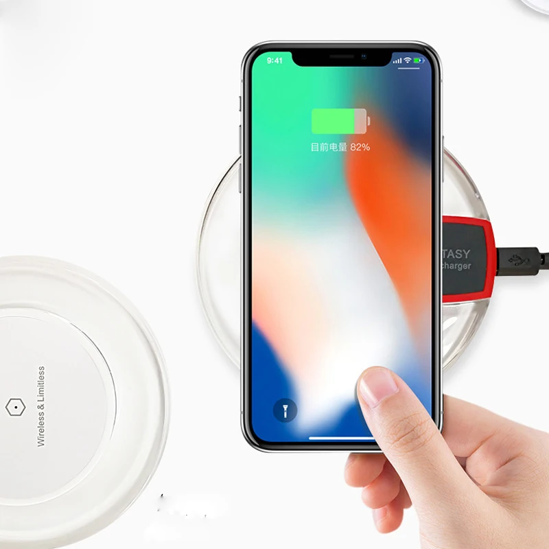 Беспроводное зарядное устройство Qi для iPhone X/XS Max XR 8 Plus, видимый элемент, беспроводная зарядная подставка для samsung S8 S9 Note 9 5, приемник