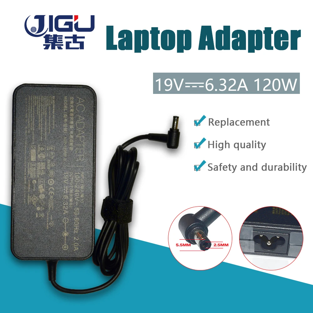 JIGU Замена для ASUS 19V 6.32A 5 5*2 мм ADP-120RH PA-1121-28 G50 G73 G71 K55 K53 K73 N53 N550 GL751 UX501 X550 | Компьютеры и