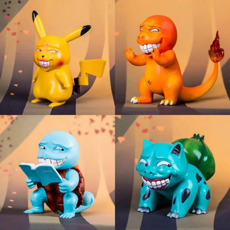 

Small Pocket Monster Costume Props Pets Spoof Flame Loong Frog Seed Jeni Turtle Pikachu Anime Figures Doll Toys Children Gifts