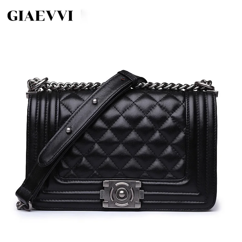 

GIAEVVI Brand design Genuine Leather bag women Messenger bag 2018 New Three sizes summer Chain women shoulder bag bolsa feminina