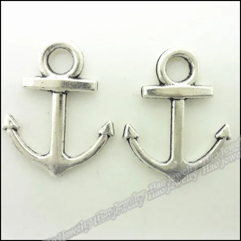 

100 pcs Vintage Charms Anchors Pendant Antique silver Fit Bracelets Necklace DIY Metal Jewelry Making