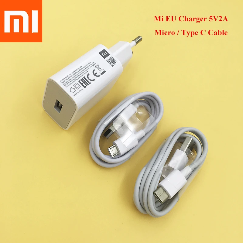 

Original XIAOMI 5V/2A EU Charger Adapter Micro USB/Type C Data Cable For Mi 8 9 SE F1 6X 5 6 Redmi 7 7a Note 7 Pro k20 4A 4X 5A