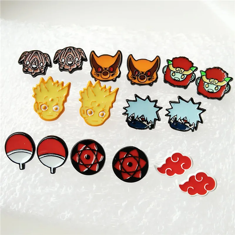 

Classic Japanese cartoon cartoon Naruto Naruto, Kaka Sai Yu Chi Bo tail beast, fox fox stud earrings earrings