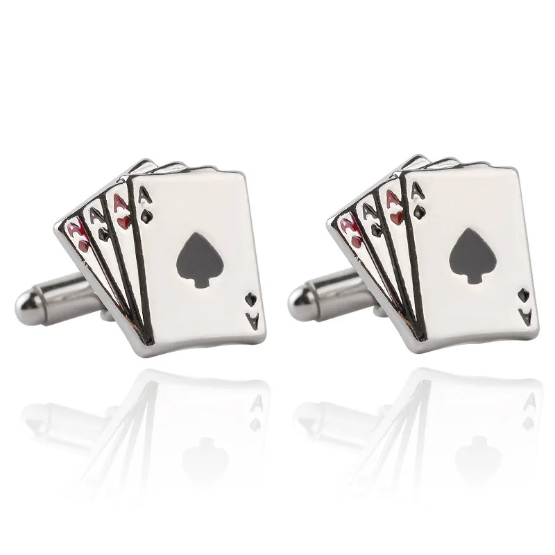 

Lovers jewelry fashion wild new poker 4A exquisite French cufflinks Cufflinks Men's Cufflinks