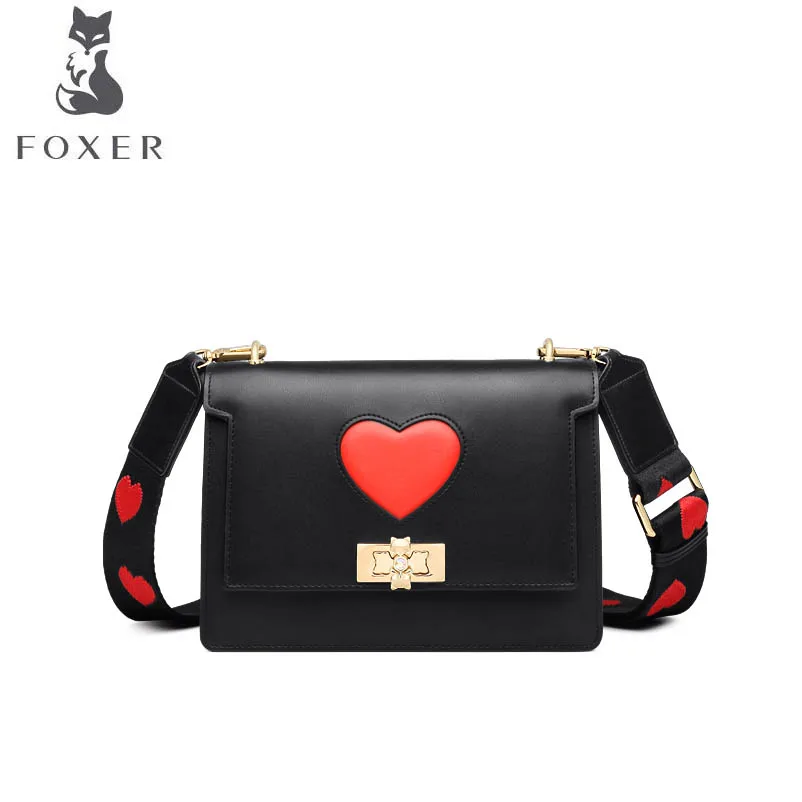 

FOXER 2019 New women Leather bag fashion luxury handbags women famou brand Simple small bag women leather shoulder Crossbody Bag