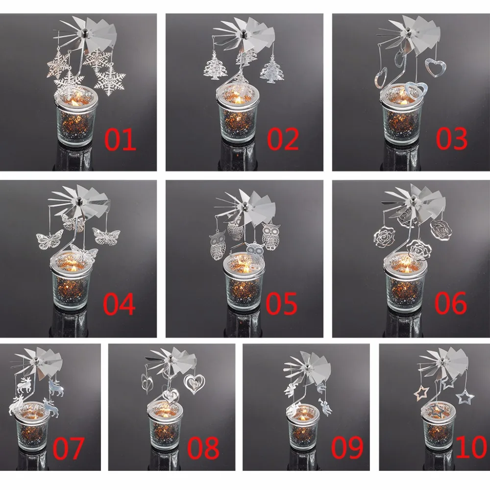 Fairy Tale Rotary Spinning Tealight Candle Metal Tea Light Holder