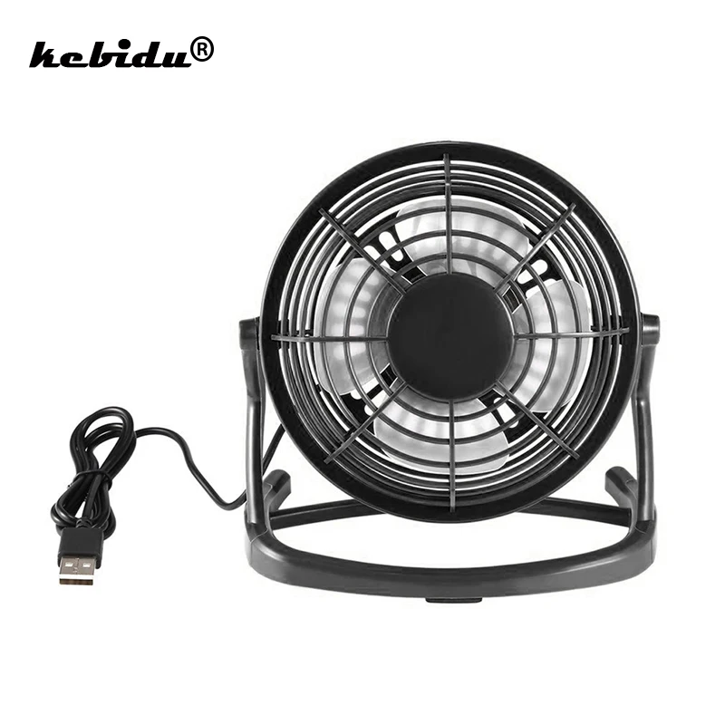 

kebidu Portable DC 5V Small Desk USB 4 Blades Cooler Cooling Fan for PC Laptop USB Mini Fans Operation Super Mute Silent Newest