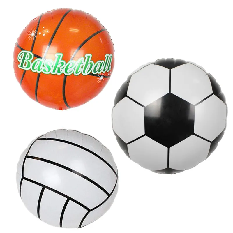

3pcs 18inch Round Sport Ball Shape Foil Balloon Basketball Volleyball Football Match Decor Kids Boys Birthday Party Gifts Toys