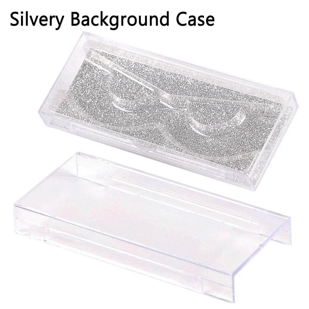 50 x silvery case 50 шт./лот, профессиональный скользящий чехол s с держателями для полной полосы ресниц, прозрачный чехол для 3D норковых ресниц - Цвет: 50 x silvery case