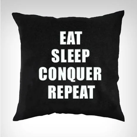 

Eat Sleep Conquer Repeat Novelty Cushion Covers Pillow Cases Daddy Husband Gifts WWF Wrestling Boxing Gym Home Decoration 18"