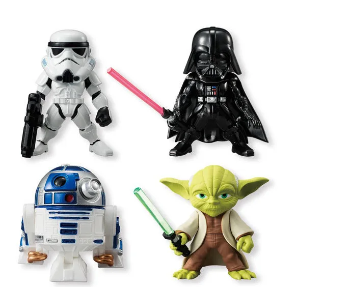 

4 Pcs/set The Force Awakens Darth Vader Storm Trooper R2D2 Robot Master Yuda Figure Collection Model For Kid Gifts