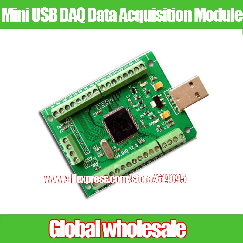 1 шт. модуль сбора данных Mini USB DAQ 0-3 3 В аналоговый 12AD 2DA цифровой 8I/O PWM счетчик LabVIEW