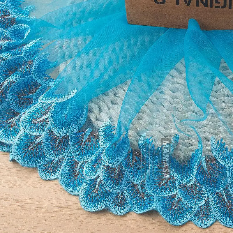 

Hight Quality 25cm Embroidery Mesh Lace Feel Soft DIY White Embroidery Lace Handmad for Wedding Sewing accessoriess