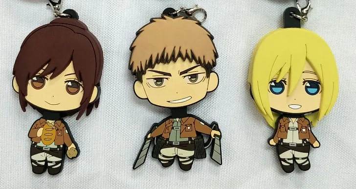 

Attack on Titan Anime keychain Krista Lenz Rivaille Eren Armin Sasha Mantra Rubber strap/phone charms