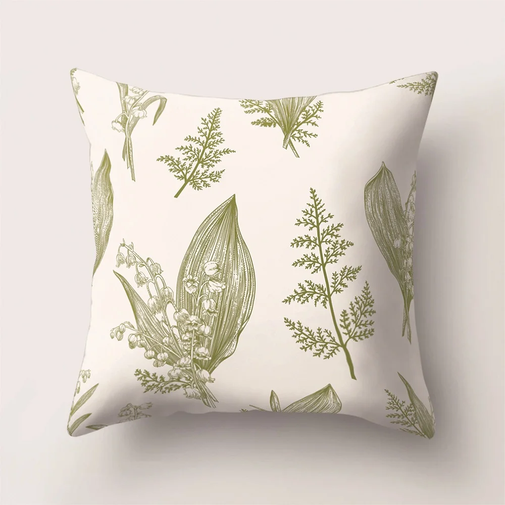 Cotton Linen Pillow Case  Tropical Plants Decorative Pillowcases Flamingo Flowers Pillows Covers