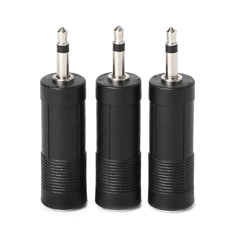 

3X Jack 6.3 to Plug 3.5 Adapter Speaker Plug 3.5mm Plug Plastic Audio Connector