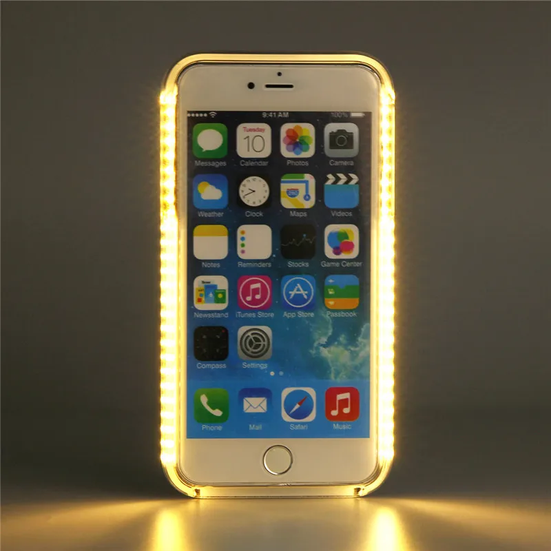 bilder für Neueste Mode-telefon Led-beleuchtung Selfie Coque Fall Für iPhone 6 plus 6 S plus Abdeckung Heißer Verkauf füllen licht Harte Handy Shell bilder für Neueste Mode-telefon Led-beleuchtung Selfie Coque Fall Für iPhone 6 plus 6 S plus Abdeckung Heißer Verkauf füllen licht Harte Handy Shell