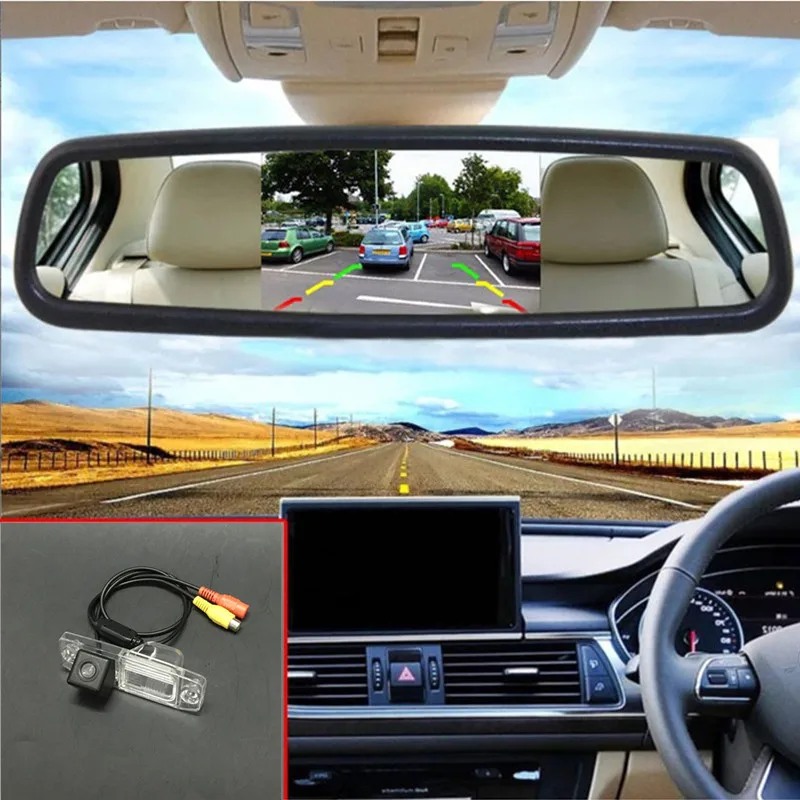 2in 1 car parking assistance 5'' Tft Lcd car mirror monitor For KIA