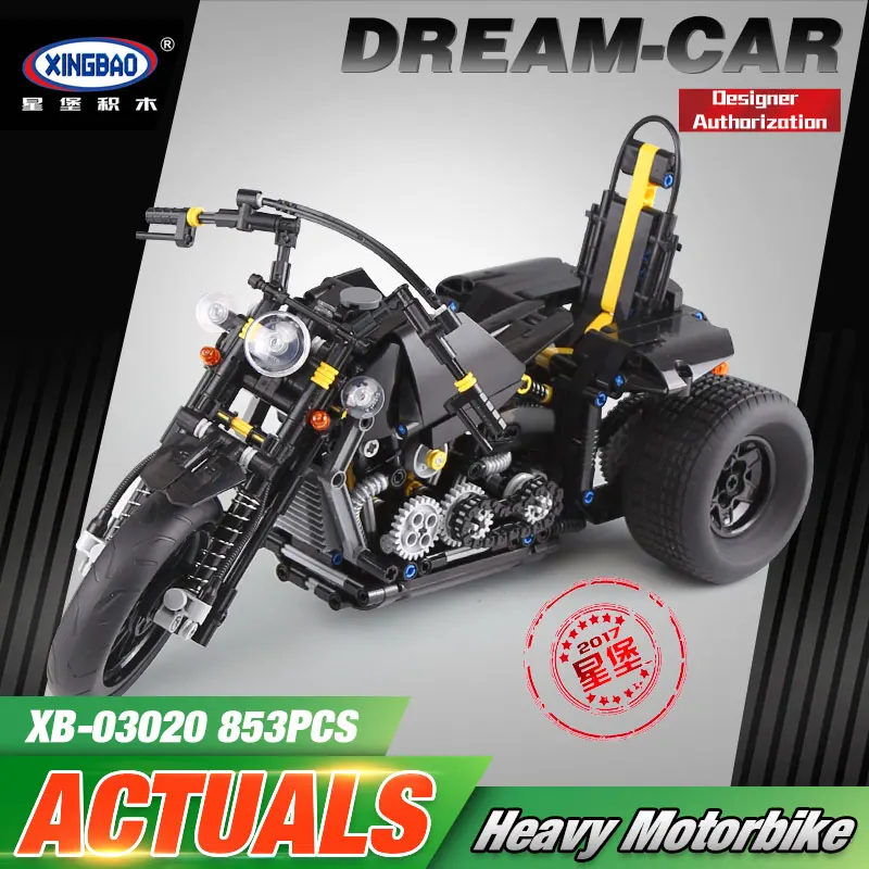 

XINGBAO 03020 Genuine 853Pcs Car Series The Heavy Motorcycle Set Building Blocks Bricks Educational Kids Toys As Christmas Gift