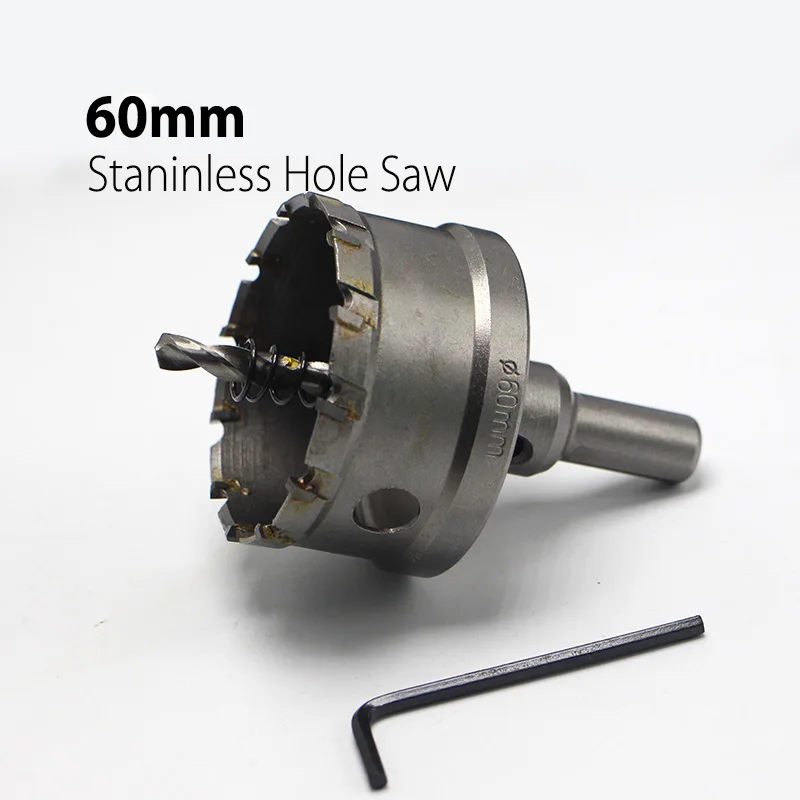 60mm 2.36" Core Drill Bit Hard Alloy Metal Hole Saw Drill Bit for Steel