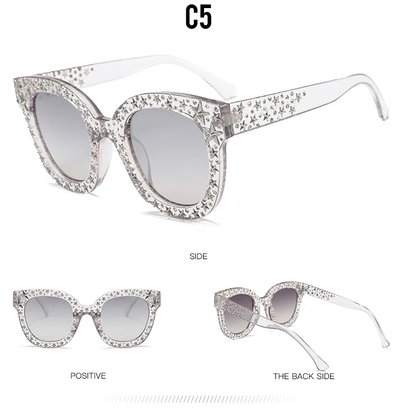 Трендовые круглые солнцезащитные очки, женские, большие квадратные солнцезащитные очки, прозрачная оправа, солнцезащитные очки для женщин oculos