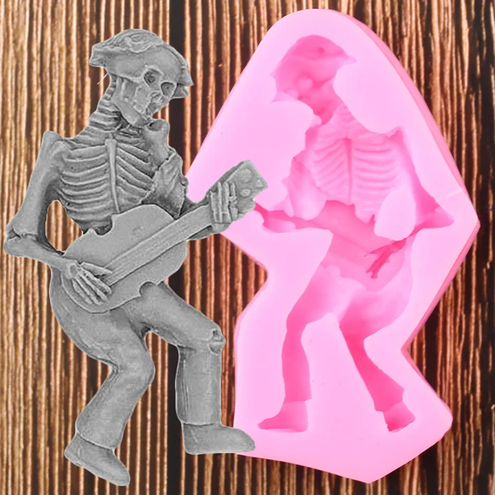 3D Скелет Череп силиконовые формы Хэллоуин DIY украшения торта инструменты помадка для выпечки шоколада смолы Fimo глиняные формы - Цвет: CD480