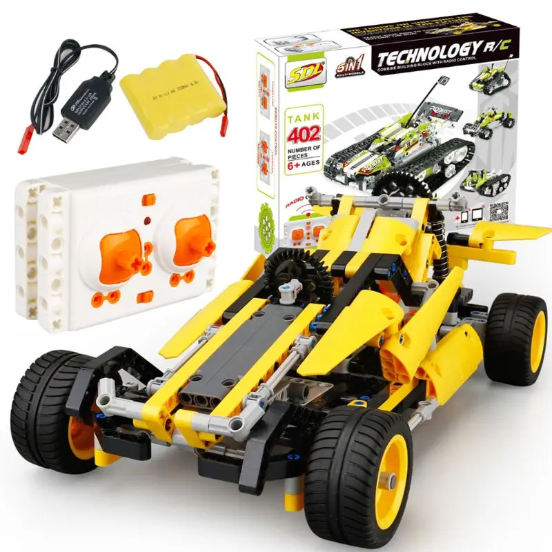 

SDL 2017A-23 2 Channel 2CH 2.4GHZ USB Charging Building Block DIY RC Cars Remote Control Toys Model