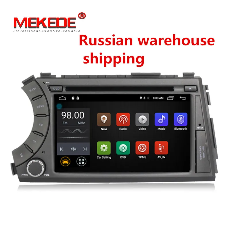 

Russia warehouse 4G SIM LTE Android 7.1 2G RAM Quad Core car dvd gps player for ssangyong Kyron Actyon with Wifi BT radio