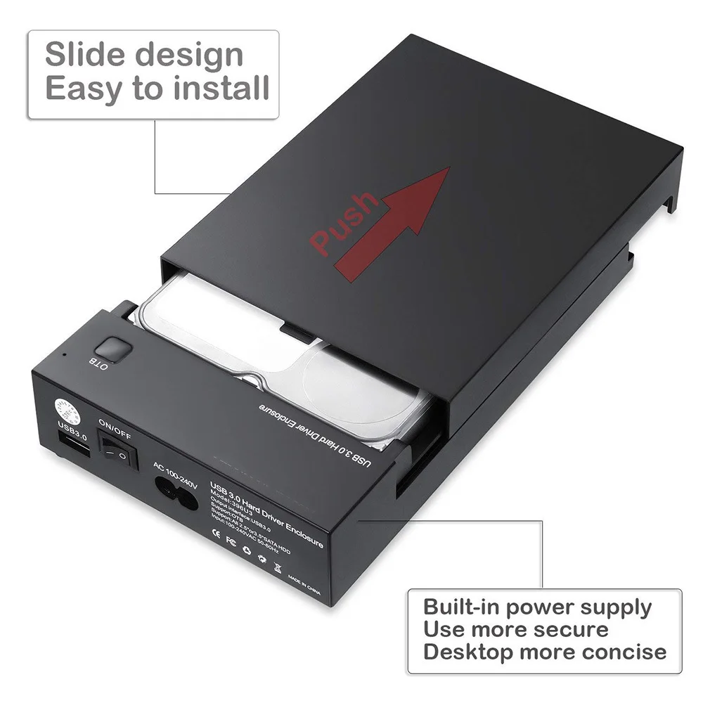 Usb 3,0 2," 3,5" Sata жесткий диск Внешний корпус Ssd Hdd чехол для диска поддержка Uasp 8 ТБ диски Otb One Touch Резервное копирование