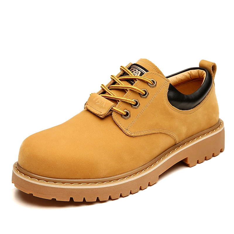 Fashion Yellow Casual Formal Men Work Shoes Genuine Leather Zapatos De
