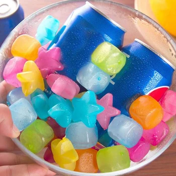 

Behogar 20pcs Reusable Star Square Shaped Ice Cubes for Cooling Whisky Cocktail Beverages Beer Cold Drinks