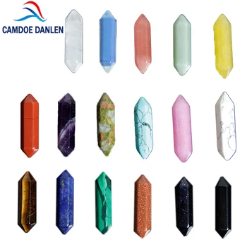 

2017 Wholesale 20 pcs/lot High Quality Hexagonal Column Natural Stone Mixed hexagonal Pillar Charms Chakra Diy Handicraft Making