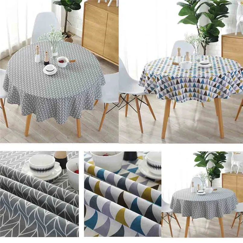 NEW Round Colorful Table Cloth Cotton Linen Household Garden kitchen Dining Tableware Tablecloth #4A15 (3)